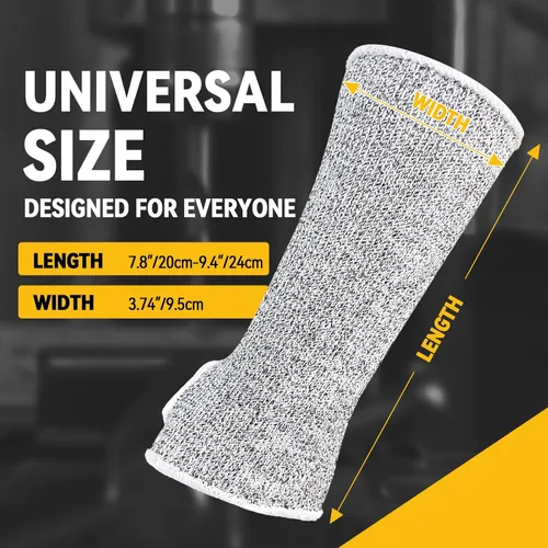 Miniatura 6 de MIG4U Mangas Resistentes a Cortes 2 Pares, Protección de Antebrazo Nivel 5 Guardas Protectoras con Agujero para Trabajar, Jardinería, Mecánica Corto