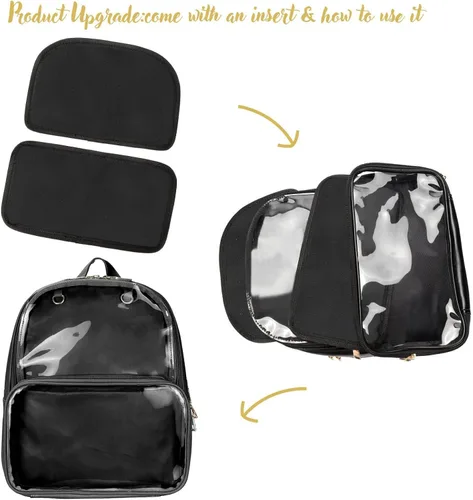 Miniatura 2 de STEAMEDBUN Ita Bag - Mochila de piel sintética con doble ventana, diseño de caramelo, con inserción