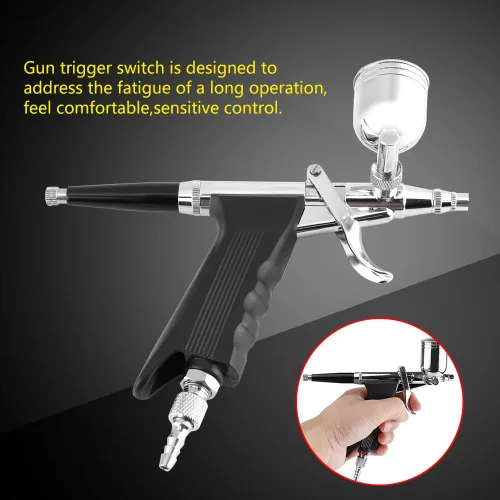Miniatura 3 de Pistolet Aerographe - Juego de pulverizador de pintura multiusos con 2 tazas de alimentación, aerógrafo para pintura artística