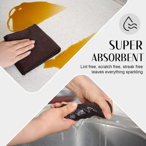 Miniatura 4 de Repasador Sinland Absorbent Microfiber Dish Cloth Kitchen Streak Free Cleaning Cloth Dish Rags Lens Cloths 12 pulgadas x 12 pulgadas Pack de 12
