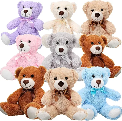 Miniatura 10 de Zhanmai Paquete de 9 lindos animales de peluche de osos de 14 pulgadas a granel para regalo de San Valentín, graduación, baby shower, fiesta