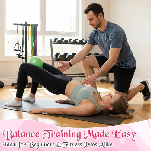 Miniatura 5 de Sotiff 20 pelotas pequeñas de ejercicio de pilates de 9 pulgadas, mini pelotas de barra de yoga para estabilidad, fitness, terapia física