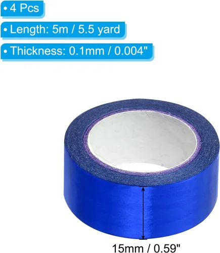 Miniatura 2 de PATIKIL Cinta adhesiva metálica Washi de 0.591 in x 16.4 ft, 4 unidades de papel de arte para espejo, autoadhesivas, para bricolaje, manualidades