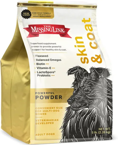 The Missing Link Suplemento de Piel y Pelaje + Probióticos Bolsa de 5 libras - Potente Superalimento en Polvo para Perros que Apoya la Piel