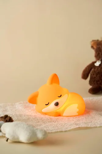 Miniatura 7 de Linda lámpara de noche de zorro, lámpara de animal, silicona de grado alimenticio, recargable, atenuable en 2 niveles, lámpara nocturna esponjosa
