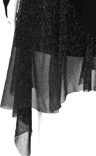 Miniatura 6 de JEATHA Vestido de baile latino asimétrico de manga larga para mujer, con un solo hombro