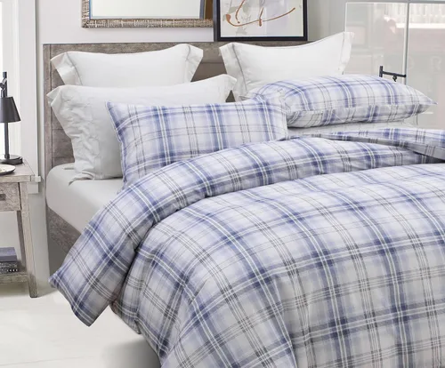 Miniatura 14 de SLEEPBELLA Juego de funda de edredón de algodón de 600 hilos, juego de ropa de cama (individual, azul-paisley)