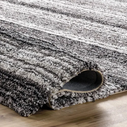 Miniatura 6 de nuLOOM Classie - Alfombra de pelo largo, tejida a mano, 3 x 5 pies, ovalada, gris multicolor