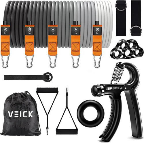 Miniatura 26 de VEICK Bandas de resistencia, bandas de ejercicio, bandas de entrenamiento, bandas de resistencia para entrenar con asas para hombres y mujeres