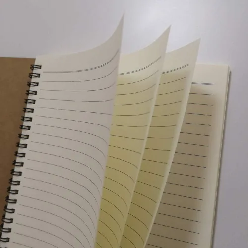 Miniatura 5 de YUREE - Cuaderno con espiral a rayas, de tapa dura, con papel Kraft B5