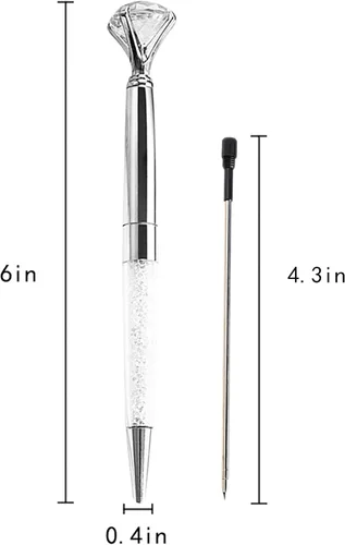 Miniatura 5 de Danse Jupe 3 bolígrafos de diamante de gran cristal, con 3 recambios, 0.039 in, tinta negra, suministros escolares de oficina, regalo para Navidad