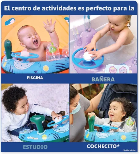 Miniatura 2 de SwimSchool Infant Baby Pool Floats, Free Swimming, Super Buoyant – Ages 6-24 Months – Multiple Colors/Styles – Adjustable Canopies and Seats, Splash