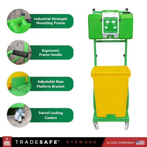 Miniatura 8 de TRADESAFE Estación de lavado de ojos de emergencia: estación portátil de lavado de ojos aprobada por OSHA, primeros auxilios de lavado de ojos de 8