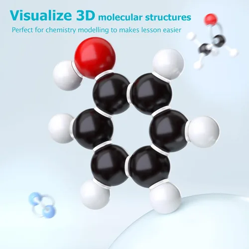 Miniatura 4 de Kit de modelo molecular, 240 piezas de química molecular orgánica, kit de modelo de elemento atómico para lecciones de química, kit de construcción