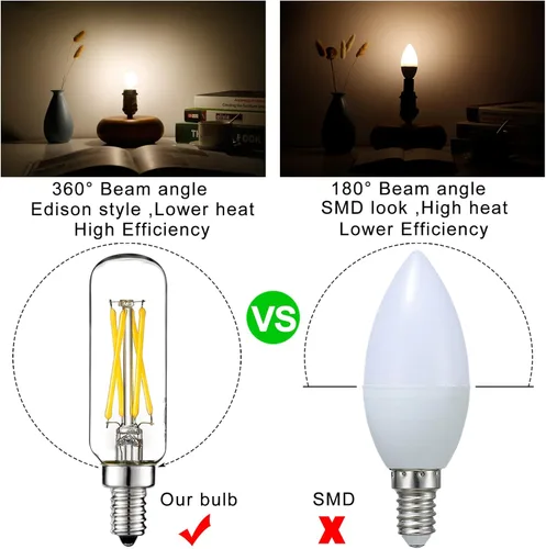 Miniatura 2 de LiteHistory - Bombilla LED E12 de 6 W equivalente a bombillas de candelabro de 60 W, blanca neutra de 4000 K, CA 120 V, 600 lúmenes, regulable, T6