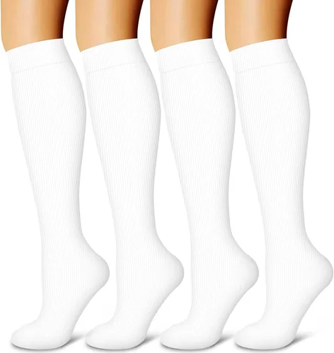 Miniatura 20 de Laite Hebe 4 pares de calcetines de compresión para mujeres y hombres, el mejor apoyo para enfermeras, correr, atletismo