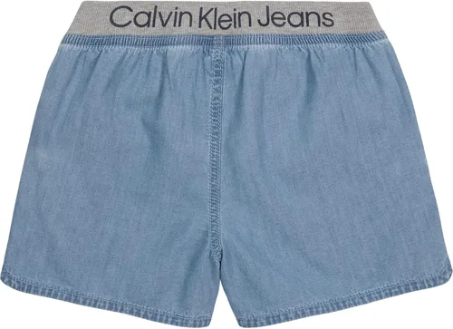 Miniatura 2 de Calvin Klein Pantalones cortos de mezclilla ligeros para niñas