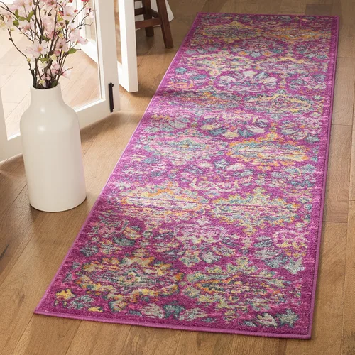 Miniatura 6 de SAFAVIEH Madison Collection - Alfombra decorativa de 2 pies 3 pulgadas x 3 pies 11 pulgadas, color azul y naranja, diseño de damasco bohemio,