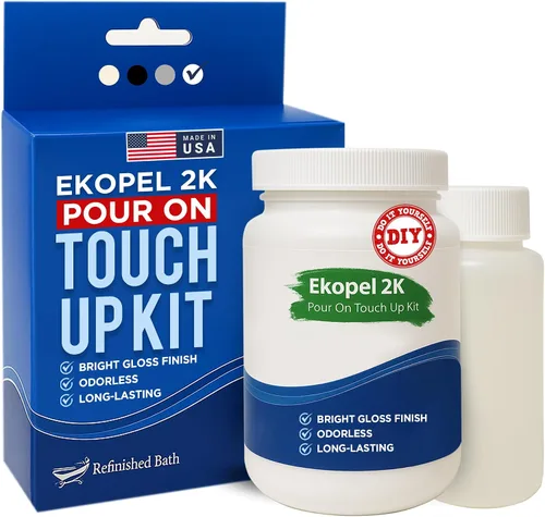 Kit de Refinamiento de Bañera Ekopel - Fabricado en EE.UU. - Reglaseado Sin Olor para Bañera y Azulejos - Revestimiento de Pintura para Bañera Más