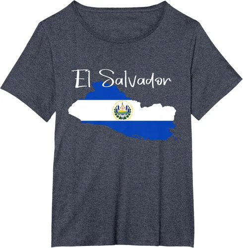 Miniatura 78 de Camiseta con la bandera de El Salvador, mapa de El Salvador, camiseta de Salvador para mujer