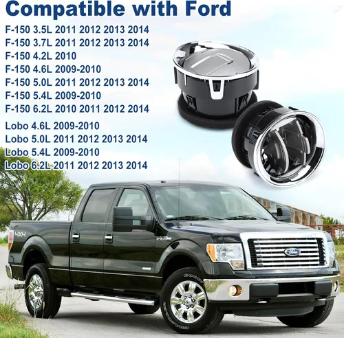 Miniatura 5 de FEXON Rejillas delanteras interiores para salpicadero, calefactor de CA cromado, compatible con Ford F150 F-150 Lobo 9L3Z-19893-CA 2009-2014, 4
