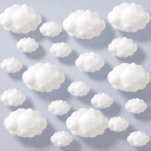 Miniatura 16 de Jetec 3 piezas de accesorios de nube artificial en forma de nube 3D, decoración colgante para habitación, adorno colgante decorativo para boda