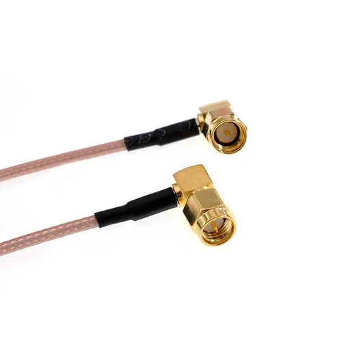 Miniatura 3 de 2 unids 3.3 ft/39.3 "SMA macho en ángulo recto a SMA macho extensión de ángulo recto RG316 cable coaxial puente ideal para transmisión de señal