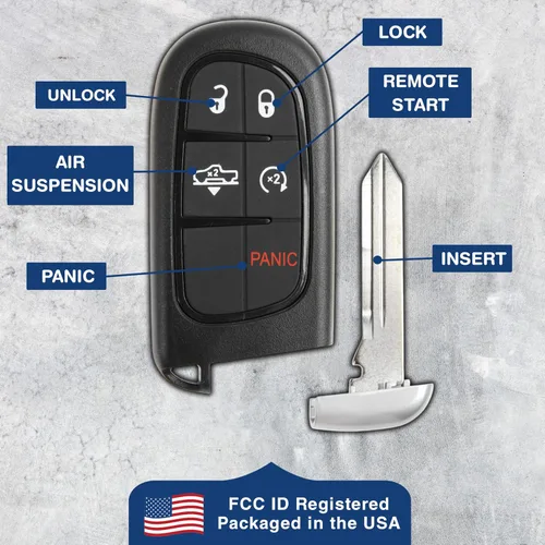 Miniatura 6 de KeylessOption Alarma inteligente para llave de coche de arranque remoto sin llave para suspensión neumática Dodge Ram 1500, 2500, GQ4-54T