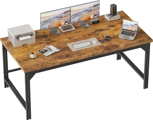 Miniatura 10 de Mericonia Escritorio para computadora de 40 pulgadas, escritorio ejecutivo moderno y grueso, mesa de escritura simple resistente para el hogar, roble