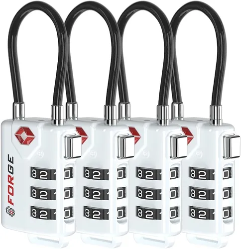Miniatura 24 de Cerraduras para equipaje con cable aprobadas por la TSA, combinación reajustable con cuerpo de aleación, Moderno