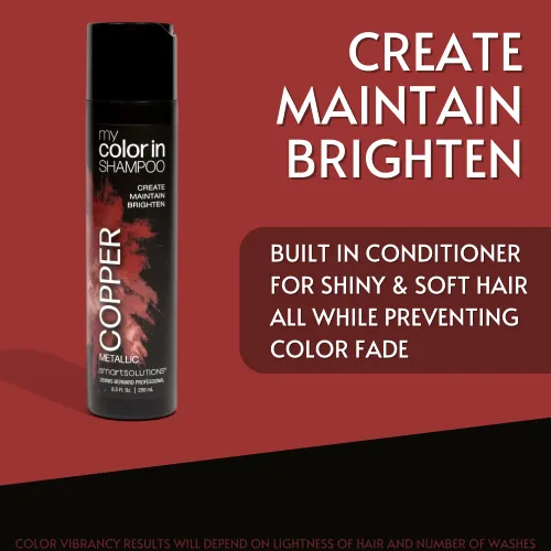 Miniatura 2 de SMART SOLUTIONS my color in Color Depositing Shampoo (cobre metálico), tinte para el cabello sin sulfatos ni parabenos, fabricado en Estados Unidos
