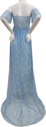 Miniatura 5 de Vestido de maternidad para mujer, con encaje, fotografía, vestido de embarazada, con volantes, largo, para sesión de fotos