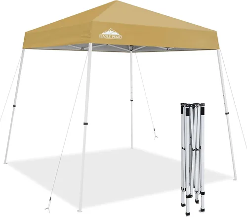 Miniatura 25 de Eagle Peak - Pérgola plegable (10.0 x 10.0 pies), patas inclinadas, de tela, para exteriores, fácil de montar, Negro