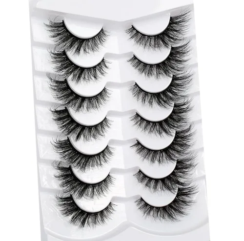 Miniatura 312 de Pooplunch - Pestañas postizas finas de visón sintético, estilo ojo de gato, naturales, cruzadas, tipo racimo, efecto 8D de volumen, tiras