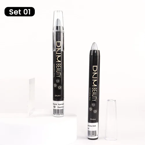 Miniatura 7 de Kaely - Juego de 2 barras de sombra de ojos en crema para ojos, lápiz brillante perla blanca y perla negra, maquillaje brillante de ojos