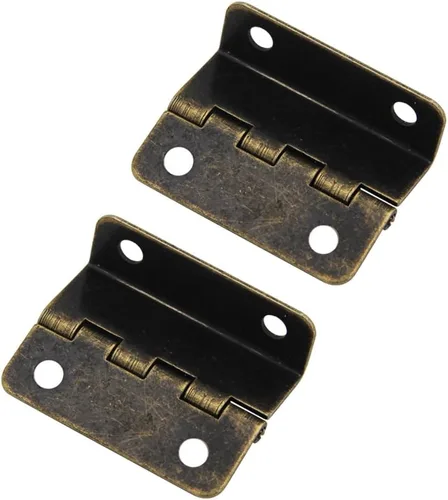Bisagras de bronce antiguo, 2 bisagras decorativas de caja, tres bisagras plegables para puerta, gabinete, muebles, baúl de joyería vintage