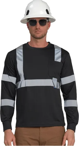 Miniatura 5 de AYKRM Camiseta de seguridad reflectante de alta visibilidad de manga larga de alta visibilidad (XS-6XL)