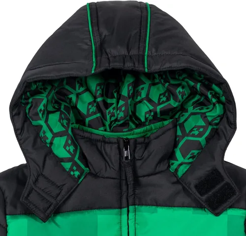 Miniatura 4 de Minecraft Steve Creeper - Abrigo de invierno con cremallera forro polar verde con licencia oficial de star wars silent one crew