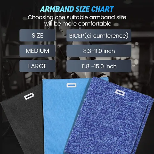 Miniatura 2 de 3 pulseras de teléfono para correr para hombres y mujeres, bandas universales para teléfonos de menos de 7 pulgadas, bandas de brazo para teléfono