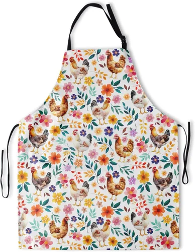 Miniatura 18 de Delantal resistente a las manchas con cuello ajustable y bolsillos para adultos unisex, mujeres, hombres, chef, horneado, cocina, barbacoa, parrilla