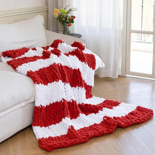 Miniatura 18 de Manta de Punto Grueso - Manta de Tiro Suave y Acogedora de Lujo 40 * 50, Manta 100% Tejida con Nudo de Cuerda para Sofá, Sofá, Decoración del Hogar