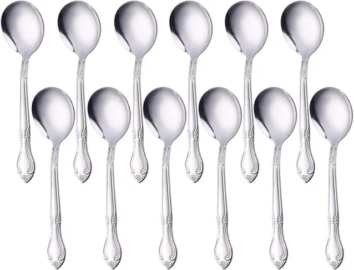 Miniatura 43 de Juego de 12 cucharas de café, mini cucharas de café, cucharas de espresso de acero inoxidable, cucharas pequeñas para postre, té, aperitivo, 4.6