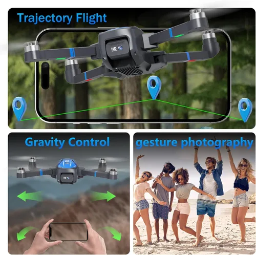 Miniatura 3 de Toladrone TL16 Drones con cámara para adultos 4K, mini dron con motor sin escobillas con cámara para principiantes con modo sin cabeza, control
