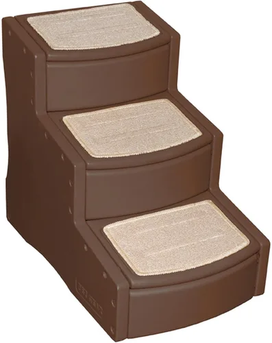 Pet Gear, Escalera para Perros de 3 Peldaños; Perros y Gatos., Chocolate