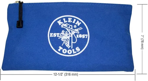 Miniatura 4 de Klein Tools 5140 Bolsa de lona con cremallera, bolsa de herramientas, bolsa utilitaria de depósito bancario, 12.5 x 7 pulgadas, color Amarillo
