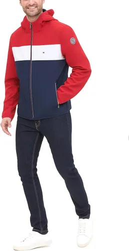 Miniatura 2 de Tommy Hilfiger - Chaqueta impermeable transpirable con capucha para hombre, ligera, de rendimiento, Softshell