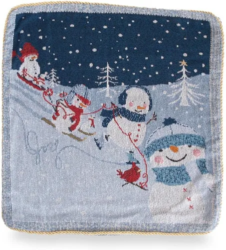 Miniatura 6 de BestPysanky Juego de 2 fundas de almohada con diseño de muñecos de nieve que disfrutan de invierno y desfile de Navidad