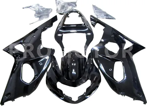 Kit de carenado de motocicleta carenados negros vívidos para Suzuki GSXR 1000 2000 2001 2002 (9 piezas)