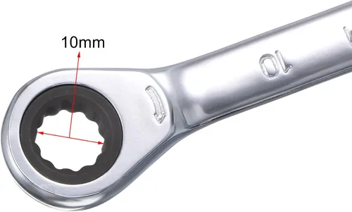 Miniatura 3 de uxcell Llave de trinquete de extremo de caja doble (0.394 in x 0.433 in) métrica 72 dientes 12 puntas llave de trinquete herramientas CR-V