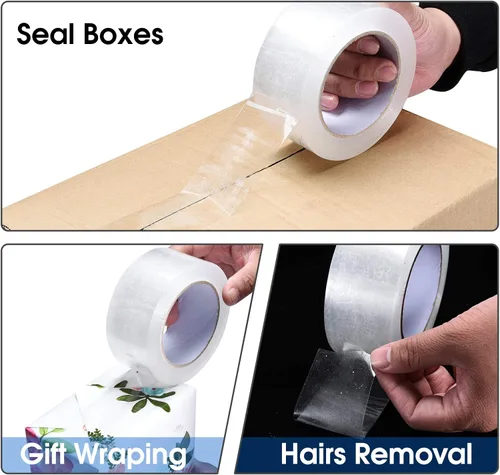 Miniatura 6 de Pacific Mailer Cinta de embalaje transparente, cinta de embalaje para embalaje de envío, sellado móvil, 3 pulgadas de ancho, 2.0 mil de grosor, 110